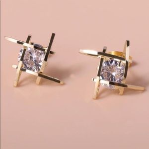 Zircon Decor Stud Earrings